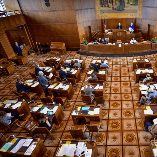 Oregon State Senate floor in Capitol building