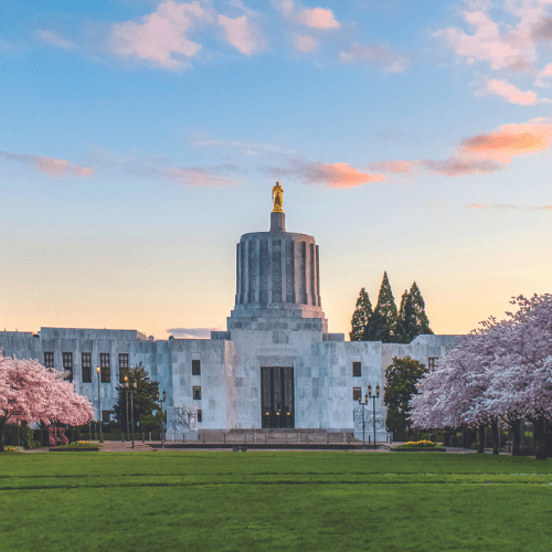 Oregon Capitol Building in springtime